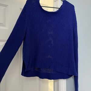 Forever 21 Blue Crew Neck Sweater Lightweight Knit